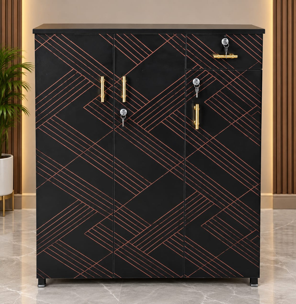3 Door Shoe Rack with Drawer – Premium Particle Board