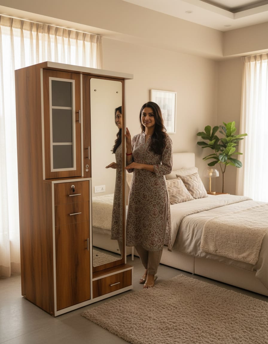 🪞 Buyzila Kanfedens Premium Dressing Table | 72 × 30 × 16 Inch | Full-Length Tall Design | Premium Particle Board | 6-Month Hardware Warranty | Elegant Vanity for Every Indian Bedroom
