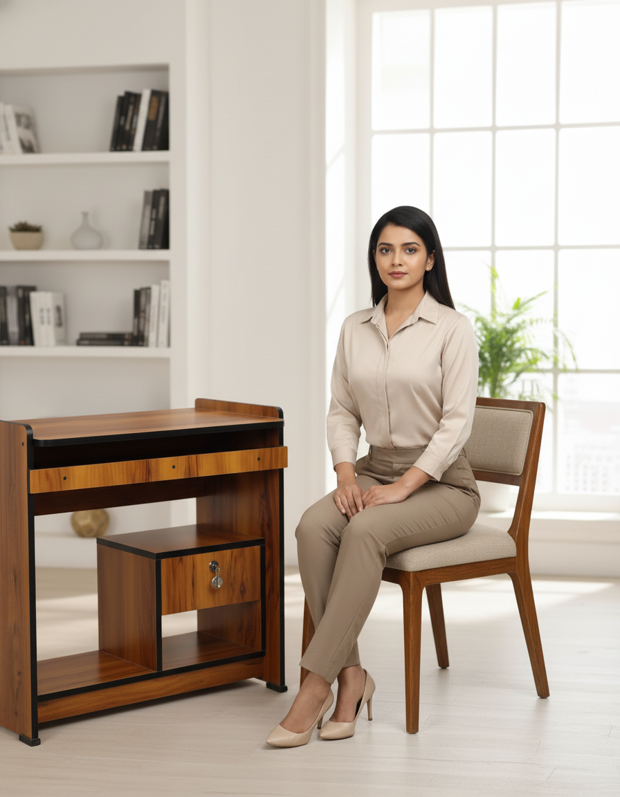 💻 Buyzila Kanfedens Computer Table | 30" × 30" | 16 Inch Height | Premium Particle Board | Compact & Stable