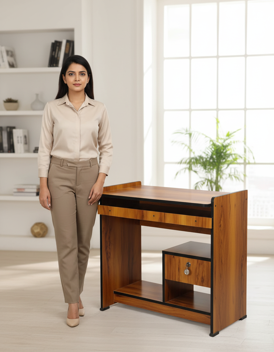 💻 Buyzila Kanfedens Computer Table | 30" × 30" | 16 Inch Height | Premium Particle Board | Compact & Stable