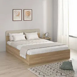 Queen Size Engineered Wood Bed with Storage